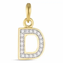 letter d zirkoon hanger in 9 karaat goud