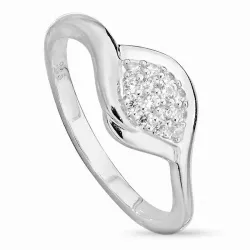 Elegant abstract zirkoon zilver ring in zilver