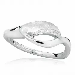Eenvoudige witte zirkoon ring in zilver