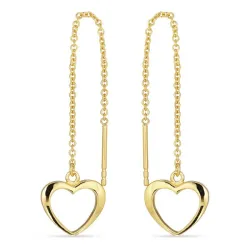 hart oorhanger in verguld sterlingzilver