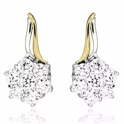 ster witte zirkoon oorsteker in gerodineerd zilver met verguld sterlingzilver