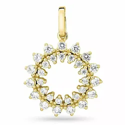 rond zirkoon hanger in verguld sterlingzilver