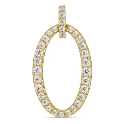 ovaal zirkoon hanger in verguld sterlingzilver