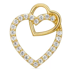 hart zirkoon hanger in verguld sterlingzilver