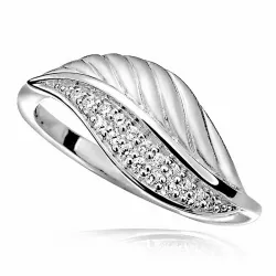 Vinger ringen: blad ring in gerodineerd zilver