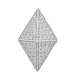 Elegant vierkant zirkoon hanger in gerodineerd zilver