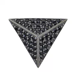 Driehoekig zwart hanger in geoxideerd sterlingzilver