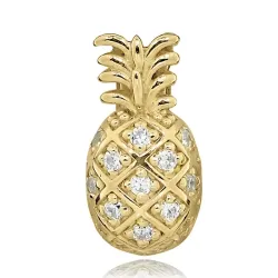 Ananas hanger in verguld sterlingzilver