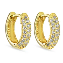 13,5 mm zirkoon creool in verguld zilver - Lumé Illume