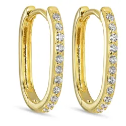 zirkoon creool in verguld zilver - Lumé Illume