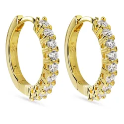 17 mm zirkoon creool in verguld sterlingzilver - Lumé Illume