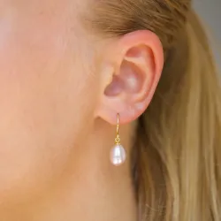 8-8,5 mm parel oorbellen in verguld sterlingzilver