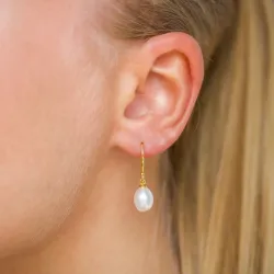 7-7,5 mm parel oorbellen in verguld zilver