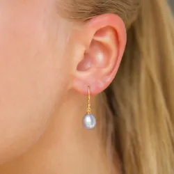 8-8,5 mm parel oorbellen in verguld zilver