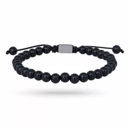 Nordahl andersen zwart onyx armband in leren