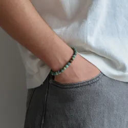 Nordahl andersen armband in staal donkergroen turkoois