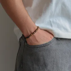 Nordahl andersen armband in leren bruin tijgeroog