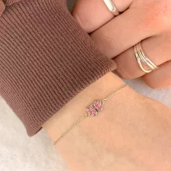 kinderen NORDAHL ANDERSEN vlinder armband in gerodineerd zilver roze zirkoon