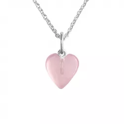NORDAHL ANDERSEN hart ketting in gerodineerd zilver pink caledoniet