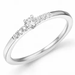 rond diamant ring in 14 karaat witgoud 0,08 ct 0,06 ct