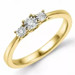 Diamant ring in 14 karaat goud-en witgoud 0,06 ct 0,03 ct