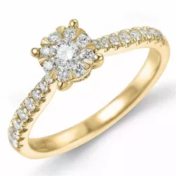 rond diamant ring in 14 karaat goud 0,10 ct 0,36 ct