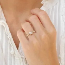 rond diamant ring in 14 karaat goud 0,10 ct 0,36 ct