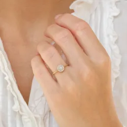 rond diamant ring in 14 karaat goud 0,20 ct 0,15 ct