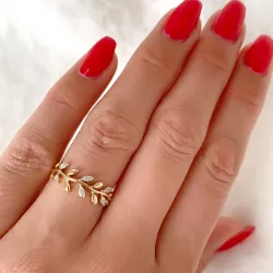 diamant ring in 14 karaat goud-en witgoud 0,06 ct