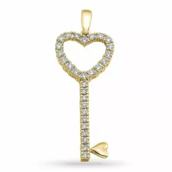 Sleutel diamanten hanger in 14 caraat goud 0,55 ct