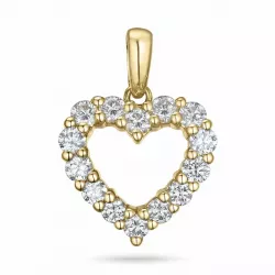 hart diamanten hanger in 14 caraat goud 0,84 ct