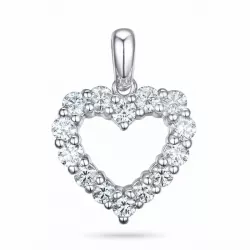 hart diamanten hanger in 14 caraat witgoud 0,84 ct