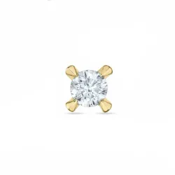 1 x 0,20 ct 1/2 paar solitaire oorbel in 14 karaat goud met diamant 