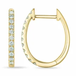 12 mm creool in 14 karaat goud met diamant