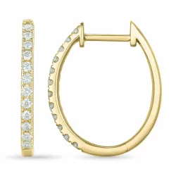 14 mm creool in 14 karaat goud met diamant