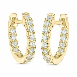 12 mm diamant creool in 14 karaat goud met diamant