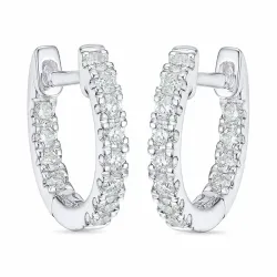 12 mm diamant creool in 14 karaat witgoud met diamant 