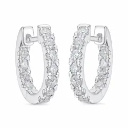 14 mm diamant creool in 14 karaat witgoud met diamant 