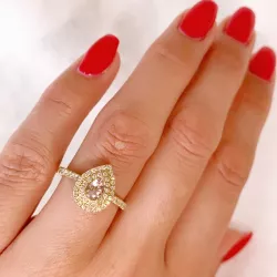morganit diamant ring in 14 karaat goud 0,35 ct 0,39 ct