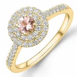 morganit diamant ring in 14 karaat goud 0,22 ct 0,33 ct