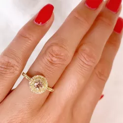 morganit diamant ring in 14 karaat goud 0,22 ct 0,33 ct