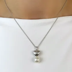 Hart parel diamanten hanger in 14 caraat witgoud 0,07 ct