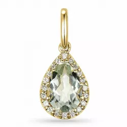 Groen amethist diamanten hanger in 14 caraat goud 0,10 ct 1,55 ct