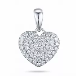 hart diamanten hanger in 14 caraat witgoud 0,49 ct