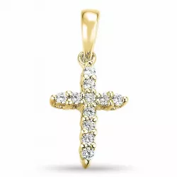 kruis diamant hanger in 14 caraat goud 0,09 ct