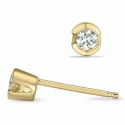 klein diamant solitaire oorbel in 14 karaat goud met diamant 