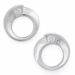 rond diamant oorbellen in 14 karaat goud witgoud roodgoud met diamant 