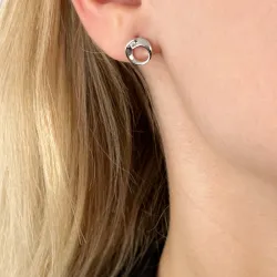 rond diamant oorbellen in 14 karaat goud witgoud roodgoud met diamant 