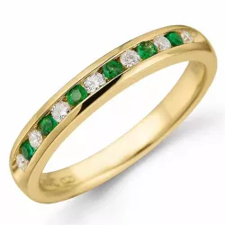 Smaragd diamant ring in 14 karaat goud 0,14 ct 0,14 ct