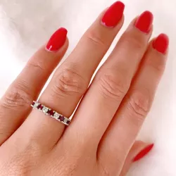 Robijn diamant ring in 14 karaat witgoud 0,45 ct 0,24 ct